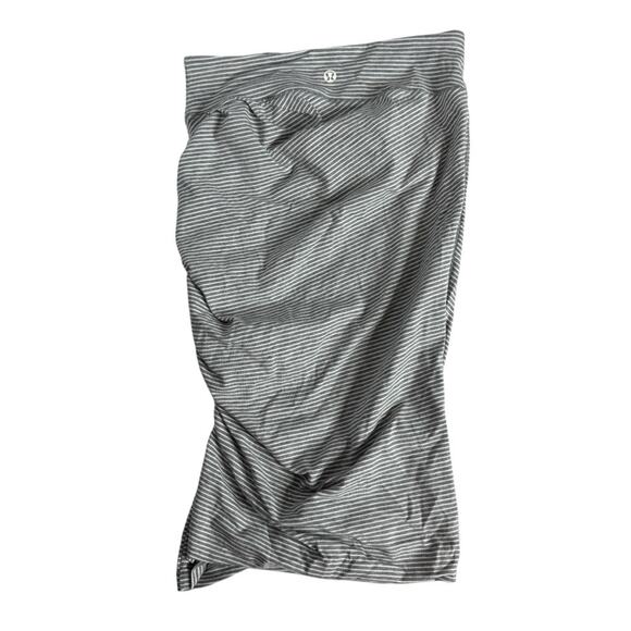 Lululemon Anytime Skirt Hyper Stripe Heathered Medium Grey Ghost Womens 2 - Picture 1 of 8